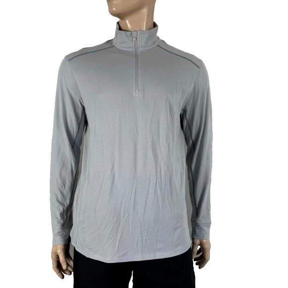 Tommy Bahama Via Del Sands Half-Zip Sweatshirt Size M in Light Grey - Picture 1 of 11